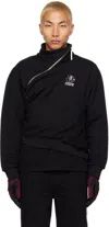Spencer Badu Black Zip-up Turtleneck In Black