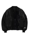 Spencer Badu Buttoned Bomber Jacket In Black