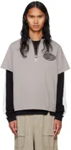 Spencer Badu Gray & Black Layered Track Sweatshirt In Black
