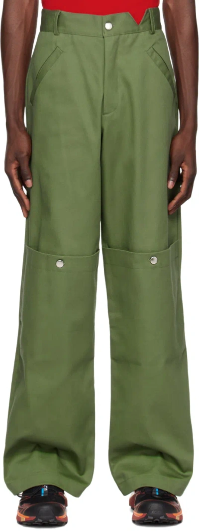 Spencer Badu Green Paneled Cargo Pants