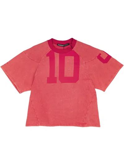 Spencer Badu Raglan-sleeve Graphic T-shirt In Red