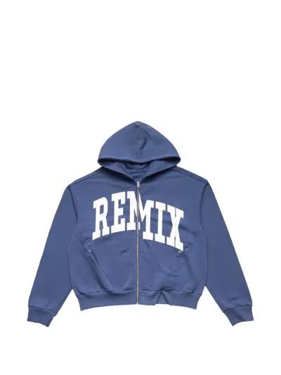 Spencer Badu Remix Zip-up Hoodie In Blue