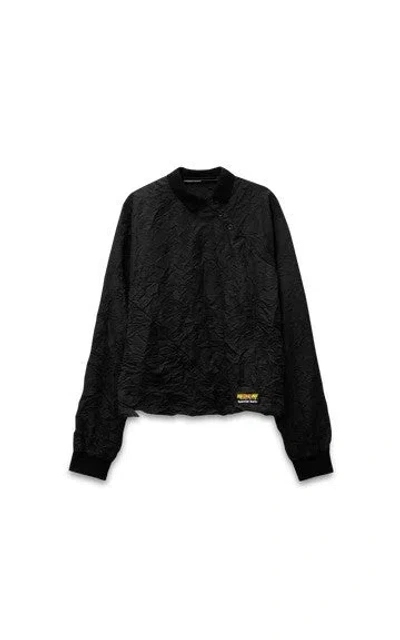 Spencer Badu Rough Rugby Wrinkled Polo Black