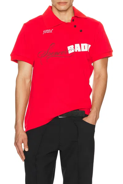 Spencer Badu Twisted Polo Jersey In Gold
