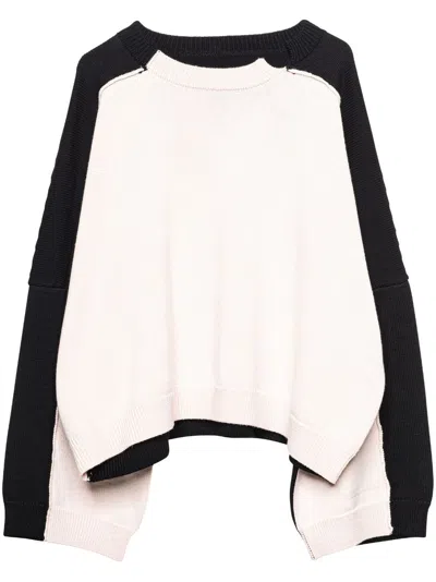 Spencer Badu Black Split Sweater In White