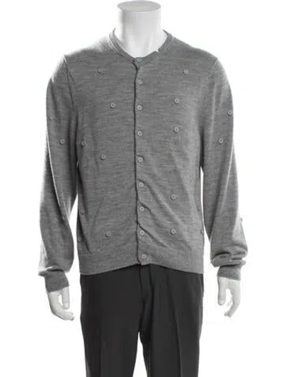 Pre-owned Spencer Badu Wool Crew Neck Cardigan In Grey