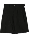 Spencer Badu Crinkled-finish Bermuda Shorts In Black