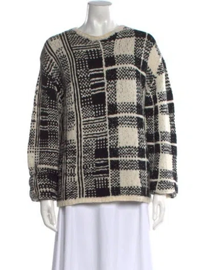 Pre-owned Spencer Vladimir Cashmere Plaid Print Sweater In Black