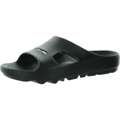 Spenco Fusion 2 Womens Round Toe Comfy Pool Slides In Black