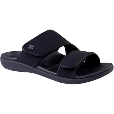 Spenco Sandals Wide Black Adjustable Strap Comfort Slide Jzz1107