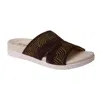 Spenco Twilight Ellie Sandals Women's Us Brown Leather Open Toe Slide Gal685 In Brown
