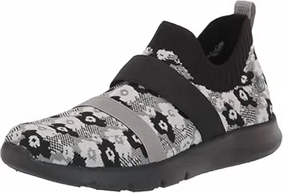 Spenco Women's Karma Stretch Floral Shoes In Black, White In Multi