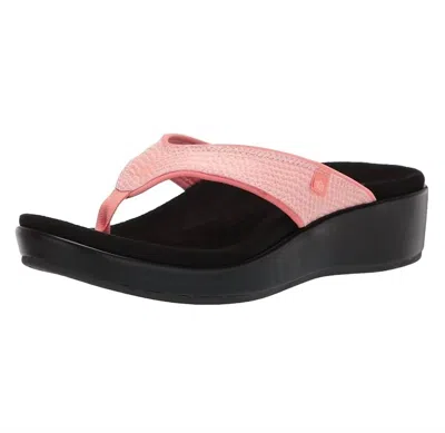 Spenco Women's Weekend Wedge Sandal In Terra Cotta Snake In Pink