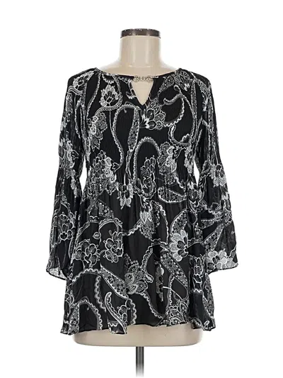 Pre-owned Spense 3/4 Sleeve Blouse In Black