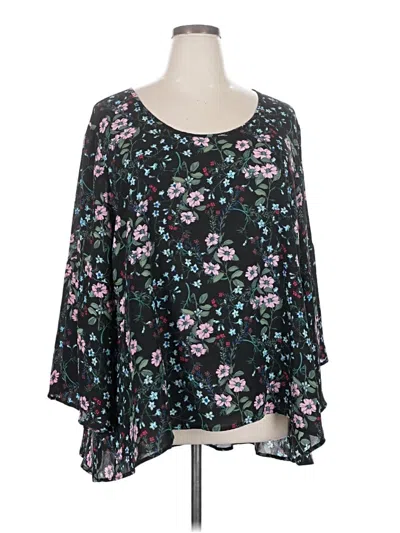 Pre-owned Spense 3/4 Sleeve Blouse In Black