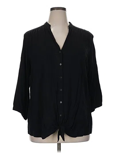Pre-owned Spense 3/4 Sleeve Blouse In Black