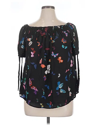 Pre-owned Spense 3/4 Sleeve Blouse In Black