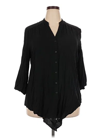 Pre-owned Spense 3/4 Sleeve Blouse In Black