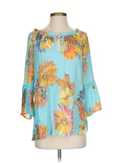 Pre-owned Spense 3/4 Sleeve Blouse In Blue
