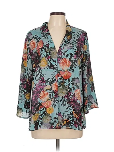 Pre-owned Spense 3/4 Sleeve Blouse In Blue