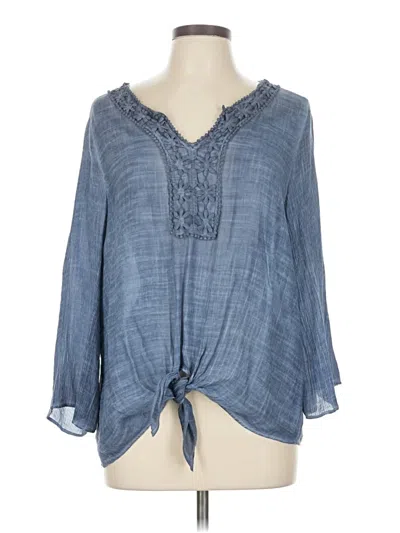 Pre-owned Spense 3/4 Sleeve Blouse In Blue