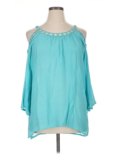 Pre-owned Spense 3/4 Sleeve Blouse In Blue
