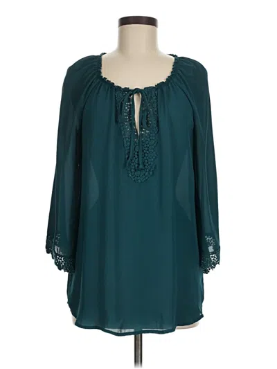 Pre-owned Spense 3/4 Sleeve Blouse In Blue