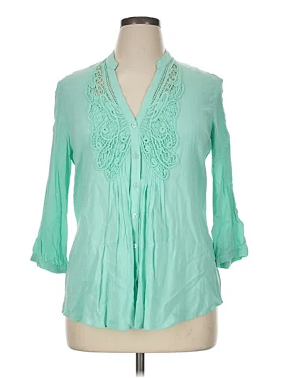 Pre-owned Spense 3/4 Sleeve Blouse In Blue