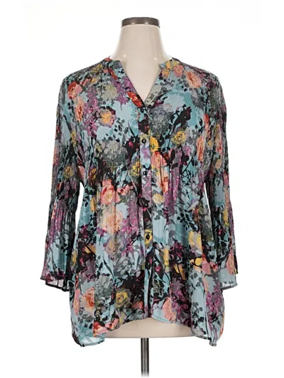 Pre-owned Spense 3/4 Sleeve Blouse In Blue