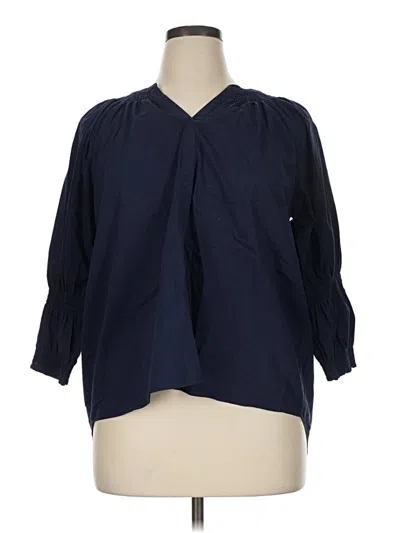Pre-owned Spense 3/4 Sleeve Blouse In Blue