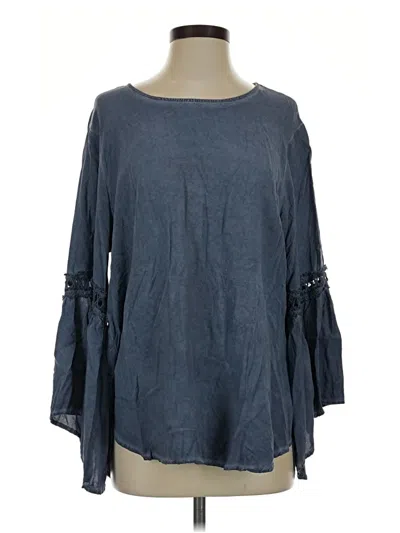 Pre-owned Spense 3/4 Sleeve Blouse In Blue
