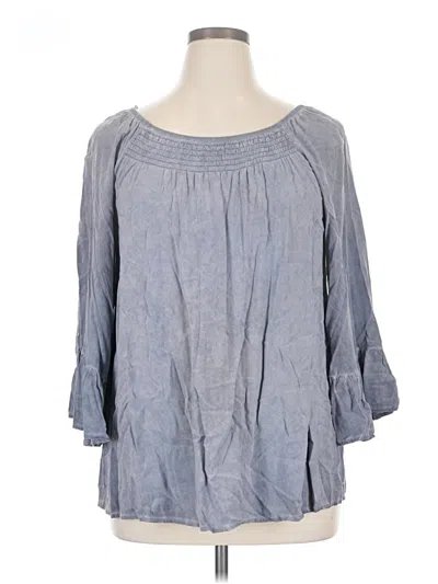 Pre-owned Spense 3/4 Sleeve Blouse In Gray