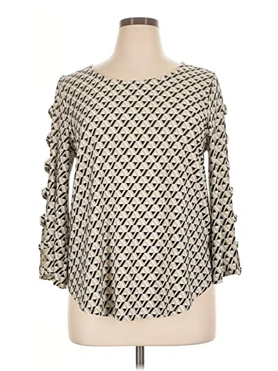 Pre-owned Spense 3/4 Sleeve Blouse In Ivory