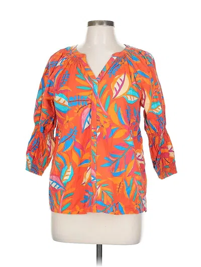 Pre-owned Spense 3/4 Sleeve Blouse In Orange