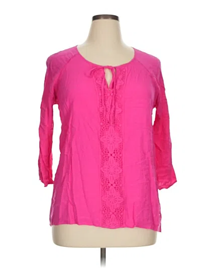 Pre-owned Spense 3/4 Sleeve Blouse In Pink