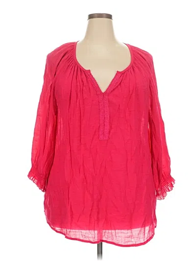 Pre-owned Spense 3/4 Sleeve Blouse In Pink