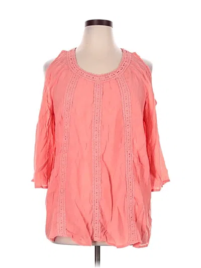 Pre-owned Spense 3/4 Sleeve Blouse In Pink
