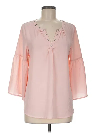 Pre-owned Spense 3/4 Sleeve Blouse In Pink