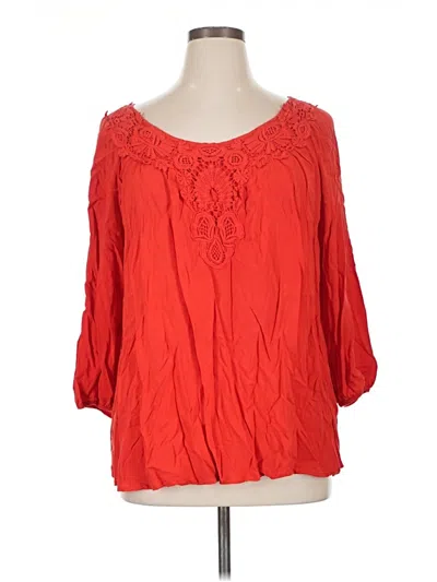 Pre-owned Spense 3/4 Sleeve Blouse In Red
