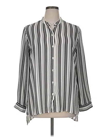 Pre-owned Spense 3/4 Sleeve Blouse In Silver
