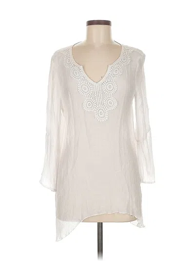 Pre-owned Spense 3/4 Sleeve Blouse In White