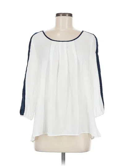 Pre-owned Spense 3/4 Sleeve Blouse In White