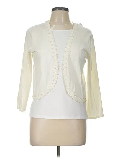 Pre-owned Spense 3/4 Sleeve Top Ivory Sweetheart Neckline Tops