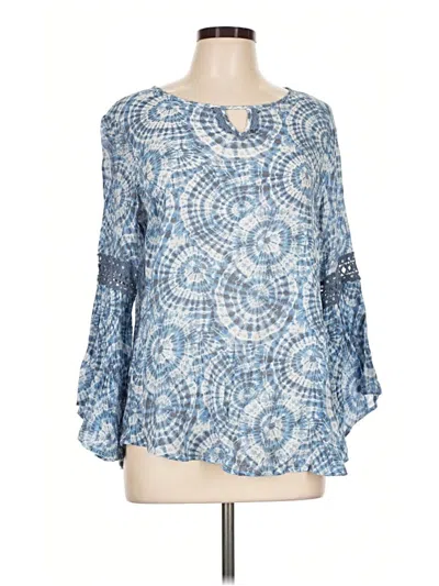Pre-owned Spense Long Sleeve Blouse In Blue