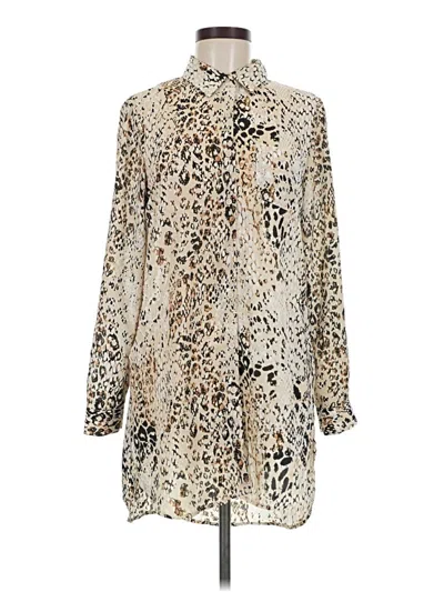 Pre-owned Spense Long Sleeve Blouse In Gold