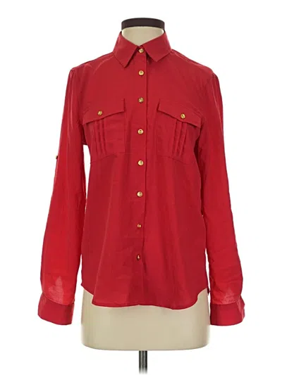 Pre-owned Spense Long Sleeve Blouse In Red