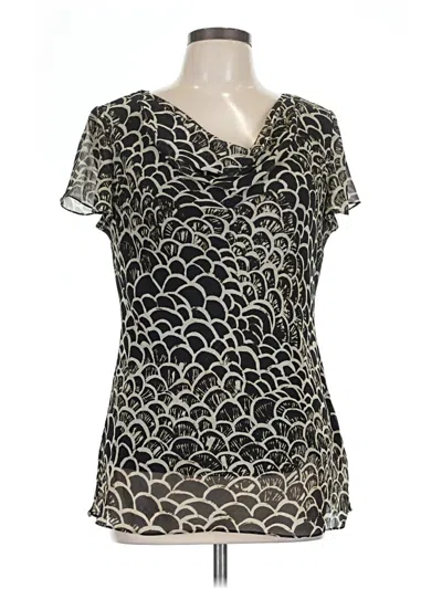 Pre-owned Spense Short Sleeve Blouse In Black