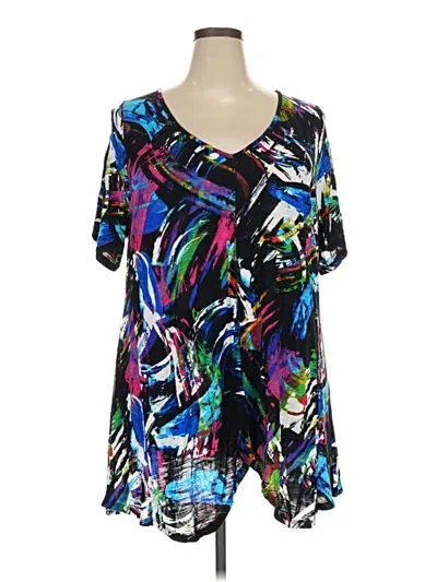 Pre-owned Spense Short Sleeve Blouse In Black