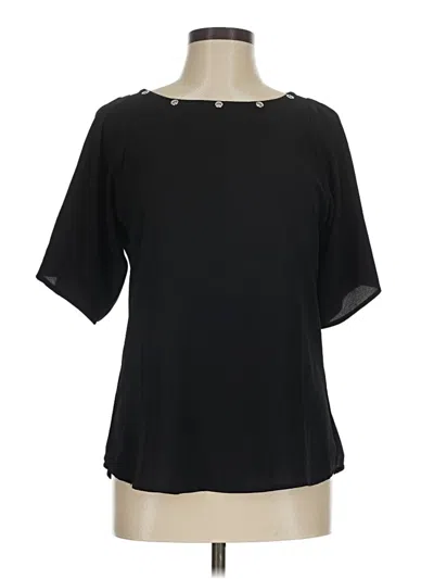 Pre-owned Spense Short Sleeve Blouse In Black