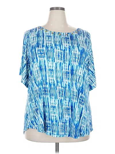 Pre-owned Spense Short Sleeve Blouse In Blue